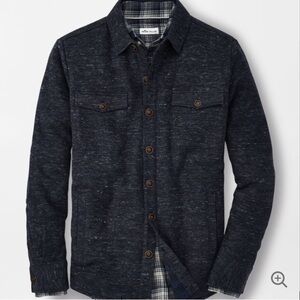 New: Peter Millar Slub Cotton-Linen Shirt Jacket. Size Medium